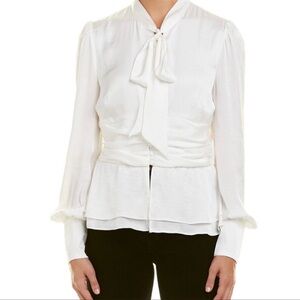 BARDOT Tie Blouse in Ivory Size XS